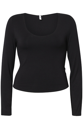Scoop Neck Long Sleeve Slide 1