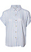 Short Sleeve Striped Button Front Top Thumb 1