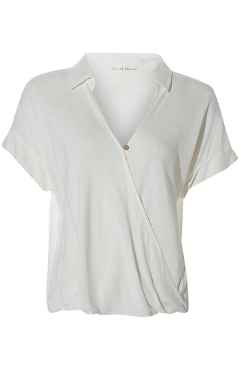 High Low Collared Surplice Top Slide 1