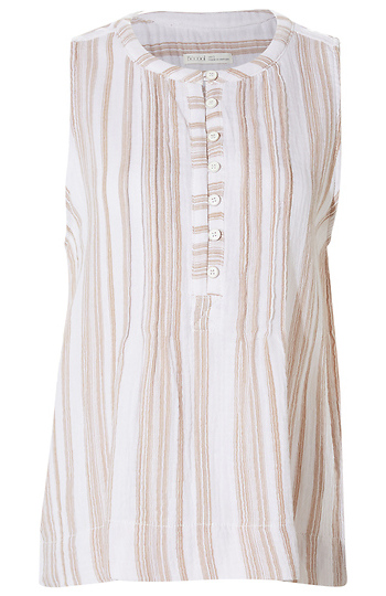 1/2 Button Front Stripe Tank Slide 1
