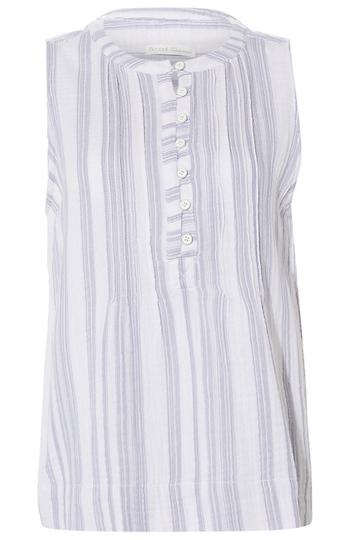 1/2 Button Front Stripe Tank Slide 1