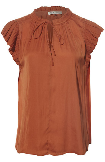 Split Neck Short Sleeve Top Slide 1