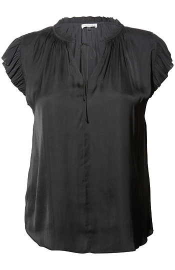 Split Neck Short Sleeve Top Slide 1