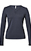 Split Neck Long Sleeve Top Thumb 1