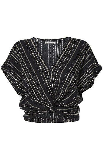 Printed Twist Hem Blouse Slide 1