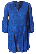 Skies Are Blue Pleated Dress with Front Tie