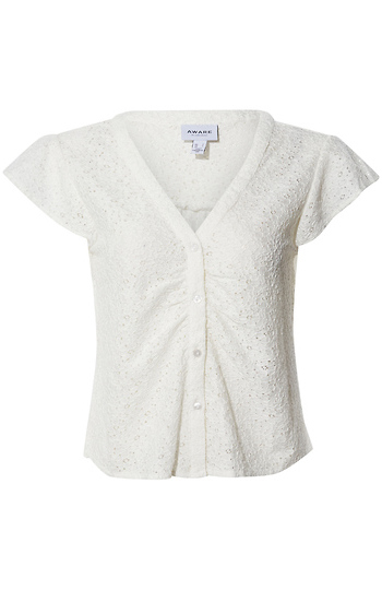 Cap Sleeve Lace Top Slide 1