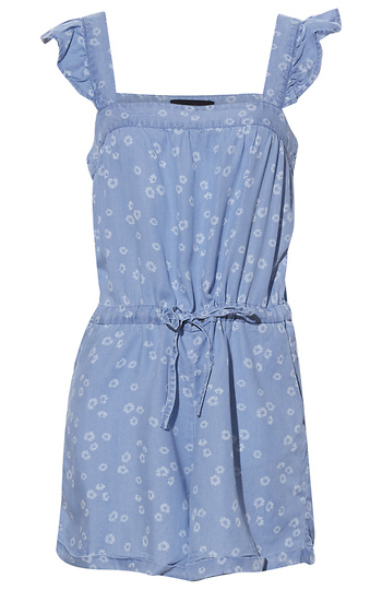 Ruffle Sleeve Romper Slide 1