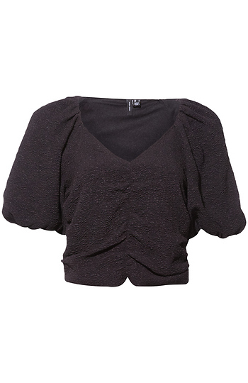 Cropped Puff Sleeve Top Slide 1