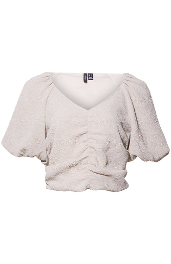Cropped Puff Sleeve Top Slide 1