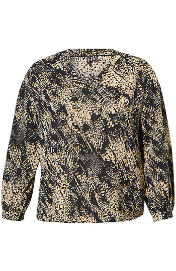 Speckled V-Neck Long Sleeve Top Slide 1