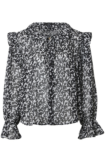 Printed Collared Blouse Slide 1