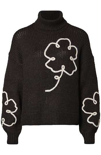 Embroidered Flower Sweater Slide 1