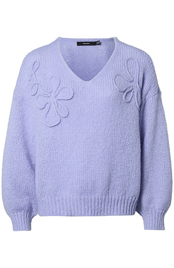 Flower Knit Detail Sweater Slide 1
