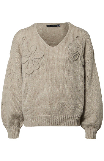 Flower Knit Detail Sweater Slide 1