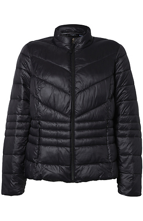 Front Zip Puffer Jacket in Black 14W - 22W | DAILYLOOK
