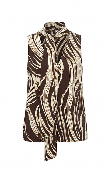 Printed V-Neck Blouse Slide 1