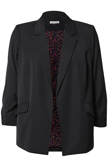 Shirred Sleeve Blazer Slide 1