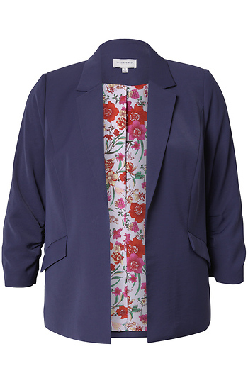 Shirred Sleeve Blazer Slide 1