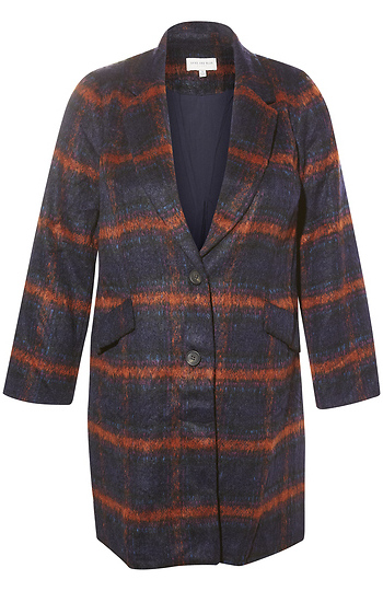 Double Breasted Plaid Coat Slide 1