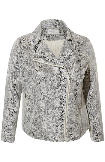 Snake Embossed Moto Jacket Slide 1