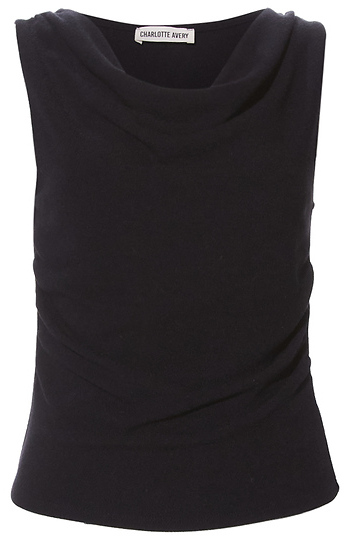 Sleeveless Cowl Neck Hacci Crepe Top Slide 1
