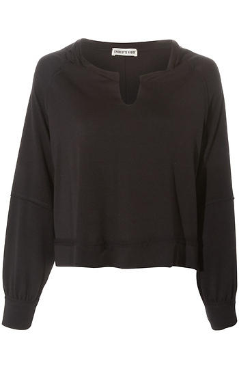 V-Neck Contrast Thread Top Slide 1