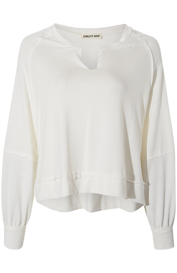 V-Neck Contrast Thread Top Slide 1