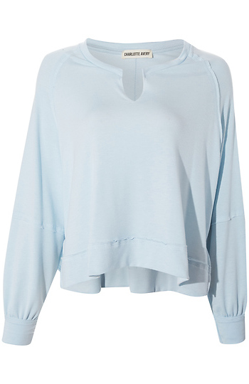 V-Neck Contrast Thread Top Slide 1