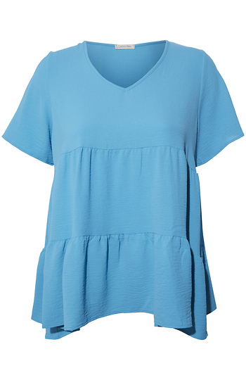 Tiered V Neck Top Slide 1