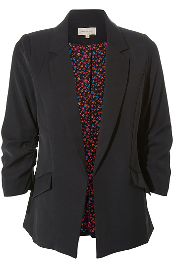 Shirred Sleeve Blazer Slide 1