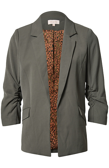 Shirred Sleeve Blazer Slide 1