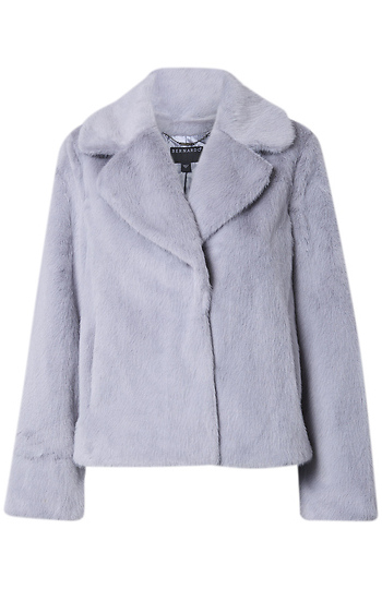 Fuzzy Collared Jacket Slide 1