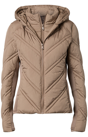 Packable Chevron Quilted Puffer Jacket Slide 1