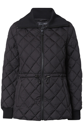 Zip Up Quilted Puffer Coat Slide 1