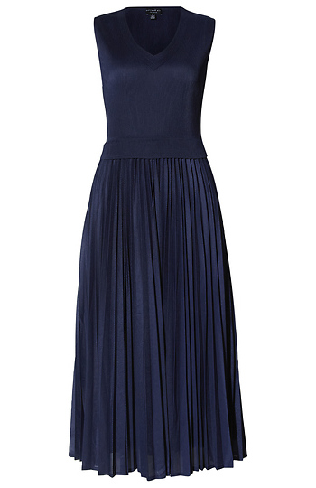 Sleeveless Midi Pleated Dress Slide 1