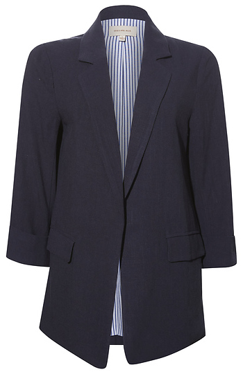 Open Front Cuffed Blazer Slide 1