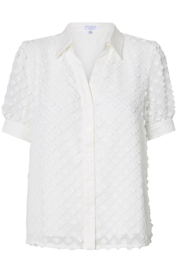 Collared Split Neck Blouse Slide 1