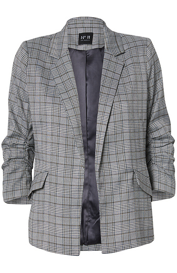 Plaid Open Blazer Slide 1