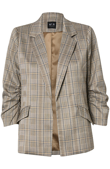 Plaid Open Blazer Slide 1