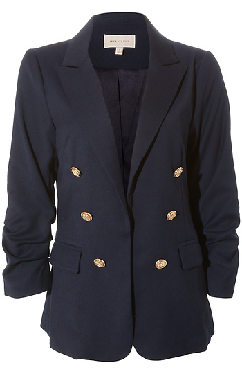 3/4 Shirred Sleeve Blazer Slide 1