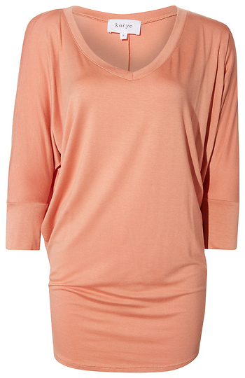 V-Neck Three Quarter Dolman Modal Top Slide 1