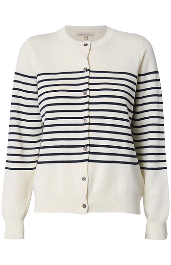 Button Down Stripe Cardigan Sweater Slide 1