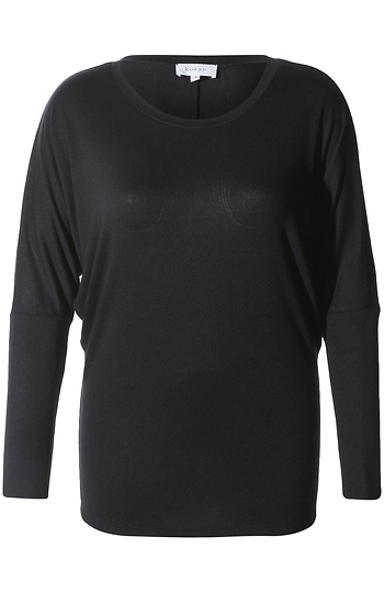 Boat Neck Long Sleeve Hacci Top Slide 1