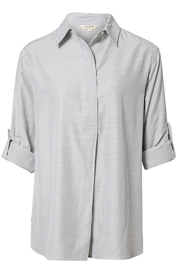 Long Sleeve Striped Collared Shirt Slide 1