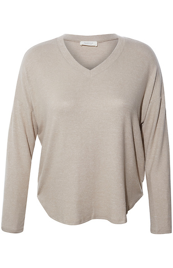 Via Brushed Dropped Shoulder Top Slide 1