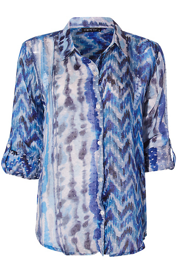 Sheer Button Up Blouse Slide 1