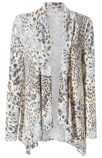 Leopard Print Waterfall Cardigan Slide 1