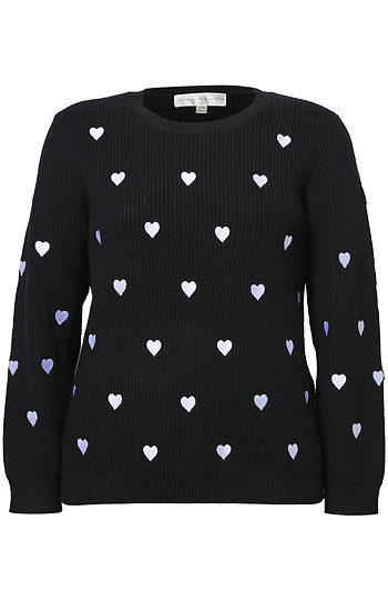 Heart Embroidery Sweater Slide 1