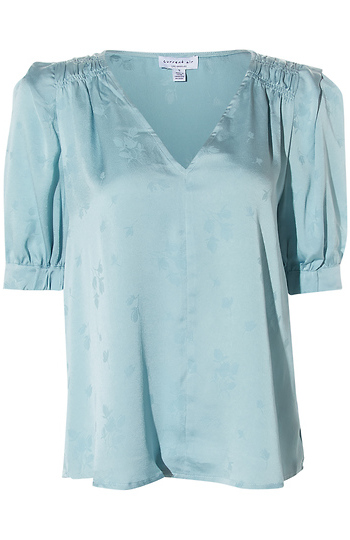 V-Neck Short Sleeve Blouse Slide 1
